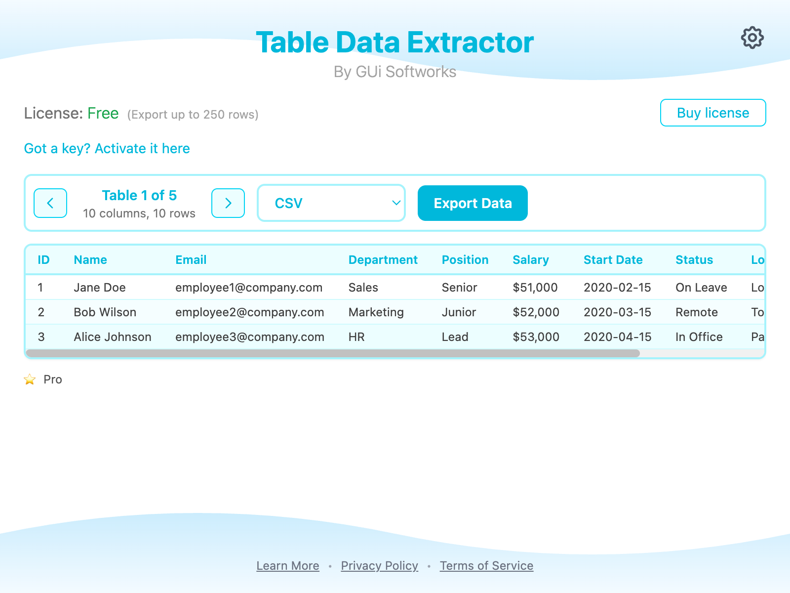 Extension popup screenshot